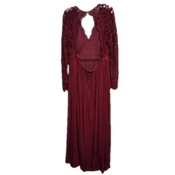 Lulu's Burgundy Lace Backless Dress - Picture 3 of 16